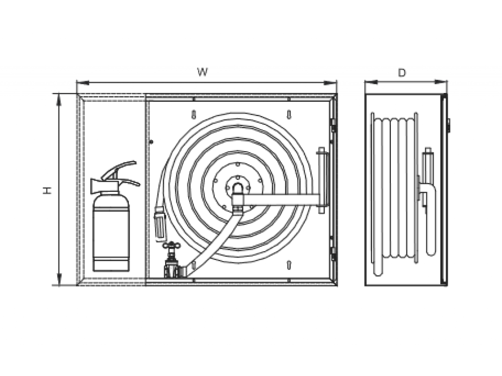 ตู้รอกสายดับเพลิง reel cabinet F46-19E